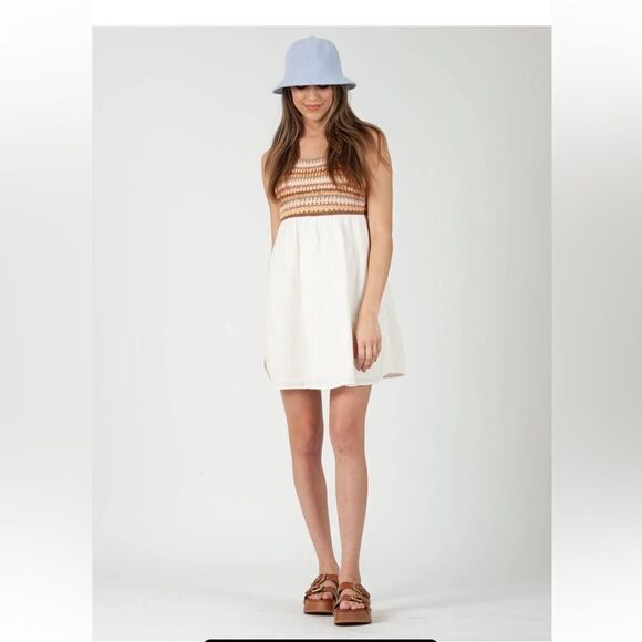 Lucca Thessa Off White Multi Knit Shift Dress Size Largw - Picture 14 of 14